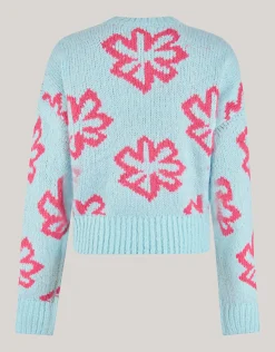 Shoeby Sun Flower Trui Lichtblauw<DAMES Truien En Sweaters