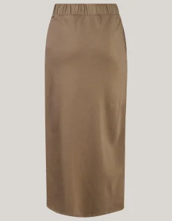 Shoeby Sweat Maxi Rok Bruin<DAMES Rokken