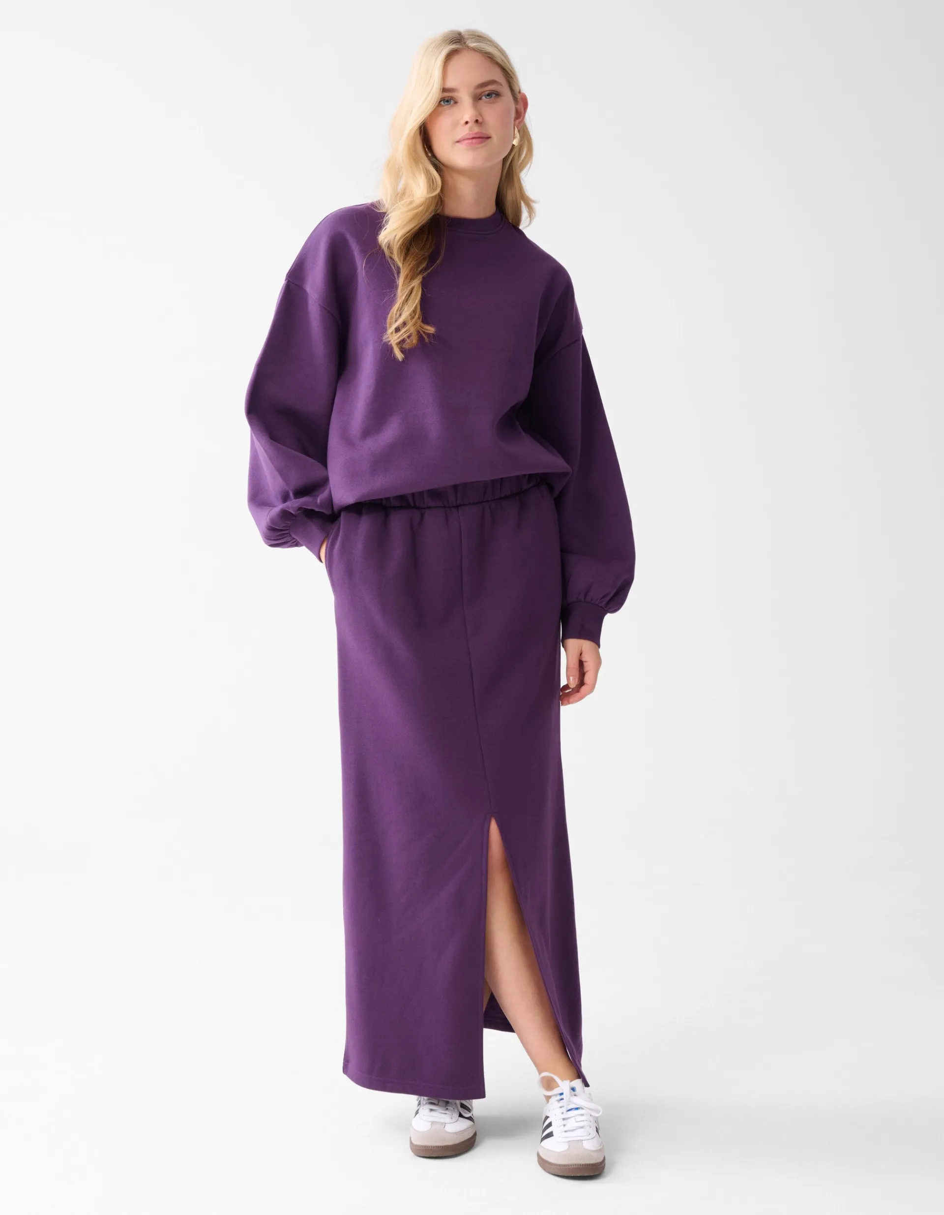 Shoeby Sweat Maxi Rok Paars<DAMES Rokken