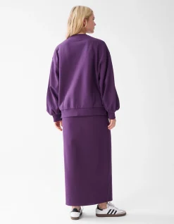 Shoeby Sweat Maxi Rok Paars<DAMES Rokken