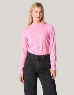 Shoeby Swirl Crinkle Top Roze<DAMES T-Shirts|Tops