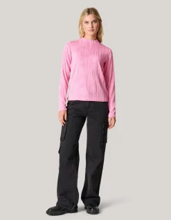 Shoeby Swirl Crinkle Top Roze<DAMES T-Shirts|Tops