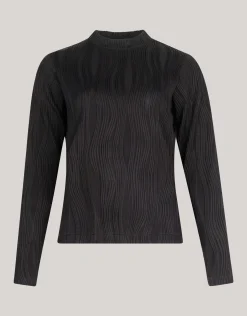 Shoeby Swirl Crinkle Top Zwart<DAMES Tops