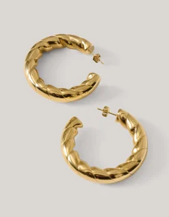 Shoeby Swirl Oval Hoop Oorbellen Goud<DAMES Sieraden