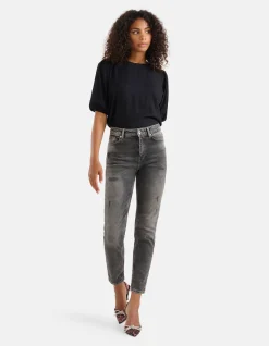 Shoeby Tapered Fit Jeans Zwart L29<DAMES Jeans