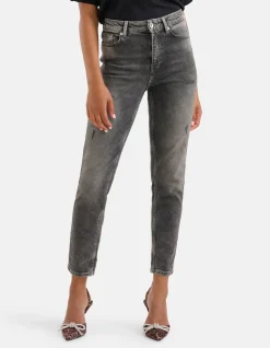 Shoeby Tapered Fit Jeans Zwart L29<DAMES Jeans