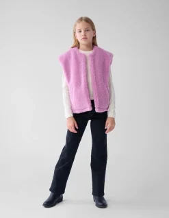 Shoeby Teddy Embroidery Gilet Roze< Gilets