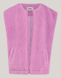 Shoeby Teddy Embroidery Gilet Roze< Gilets