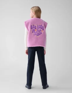 Shoeby Teddy Embroidery Gilet Roze< Gilets
