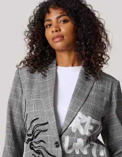 Shoeby Tekst Blazer Grijs<DAMES Blazers