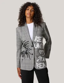 Shoeby Tekst Blazer Grijs<DAMES Blazers