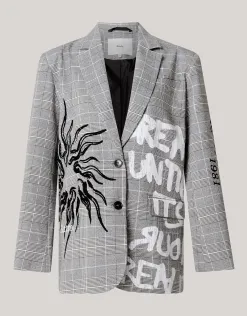 Shoeby Tekst Blazer Grijs<DAMES Blazers