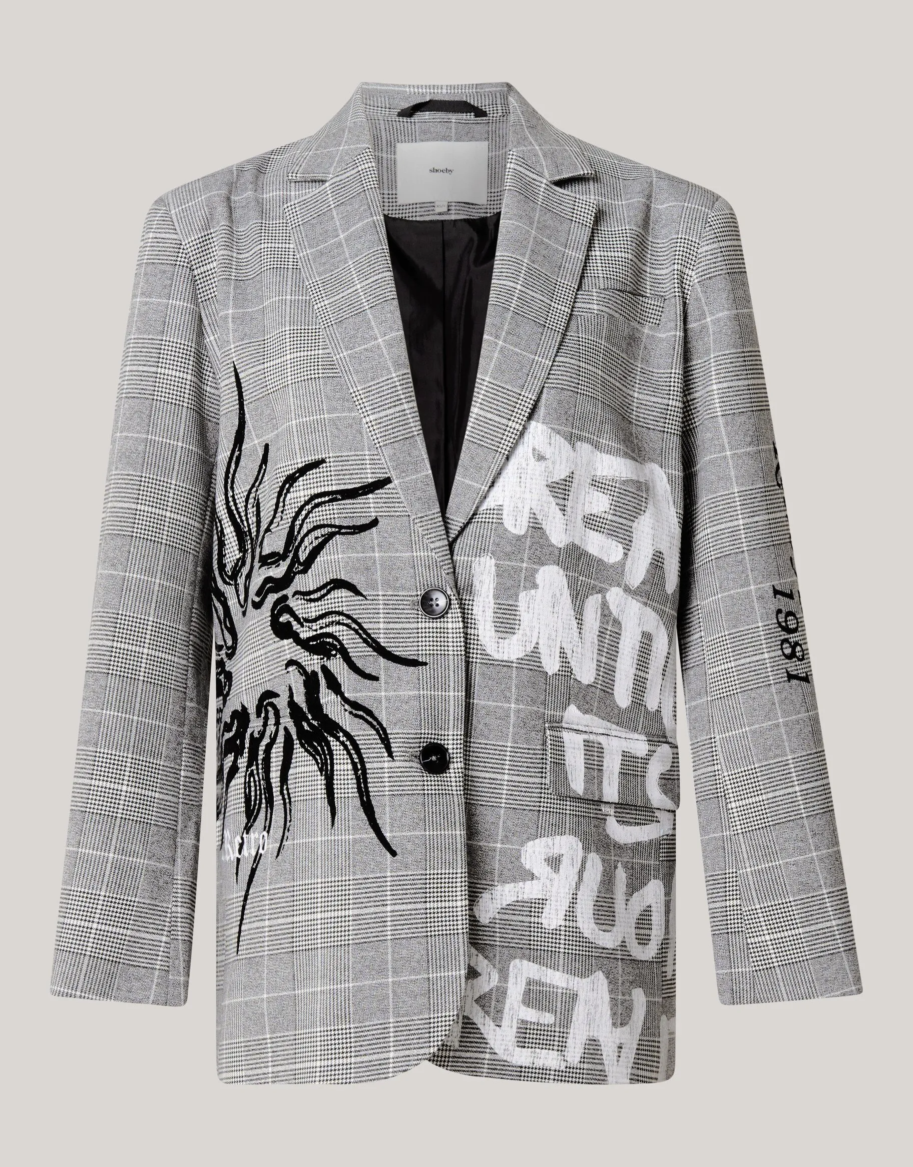 Shoeby Tekst Blazer Grijs<DAMES Blazers