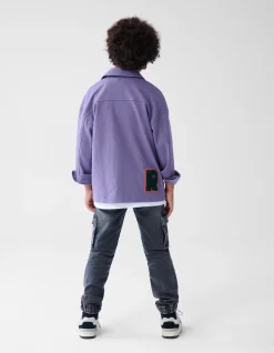 Shoeby Towelling Patch Overshirt Paars< Jacks