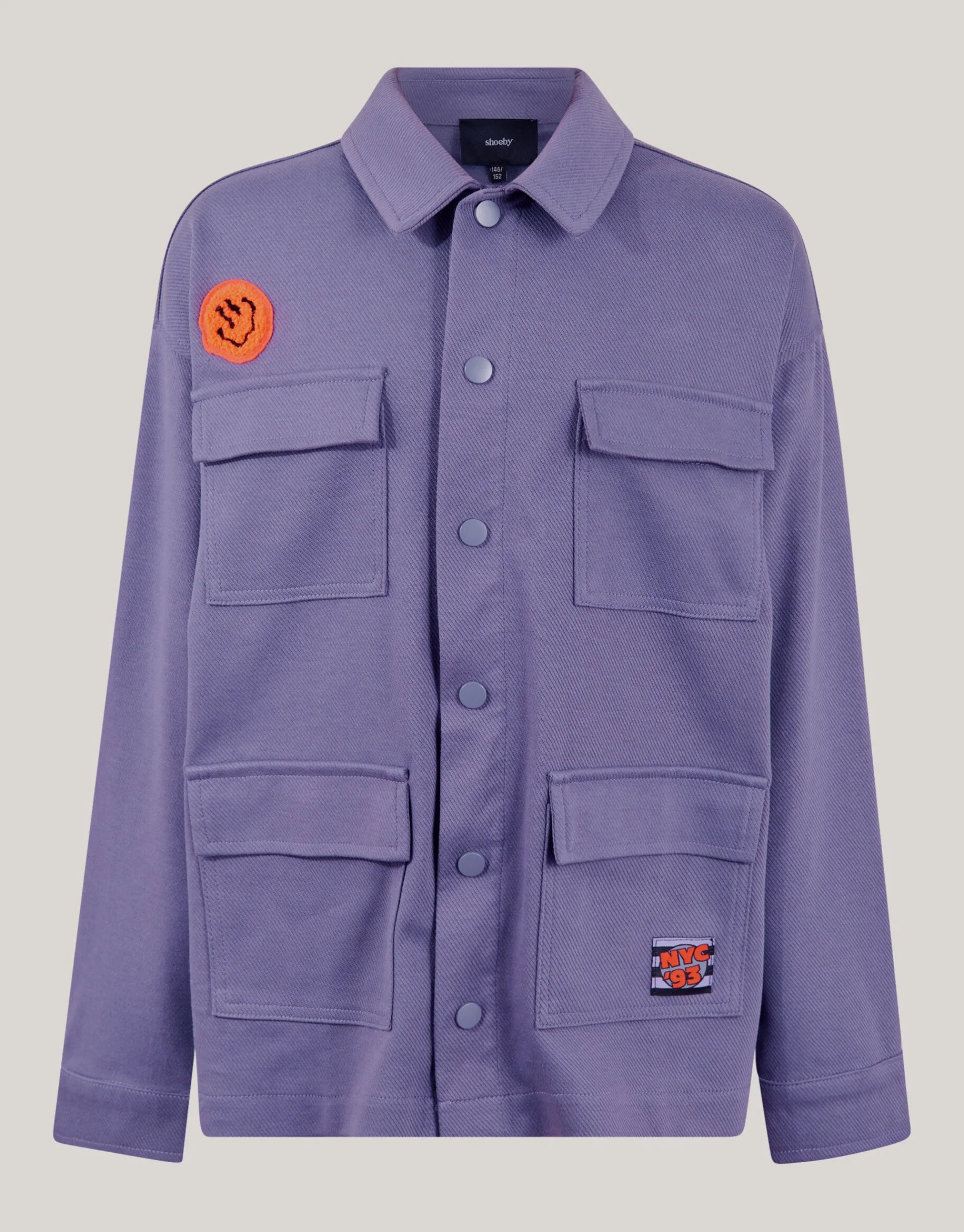 Shoeby Towelling Patch Overshirt Paars< Jacks