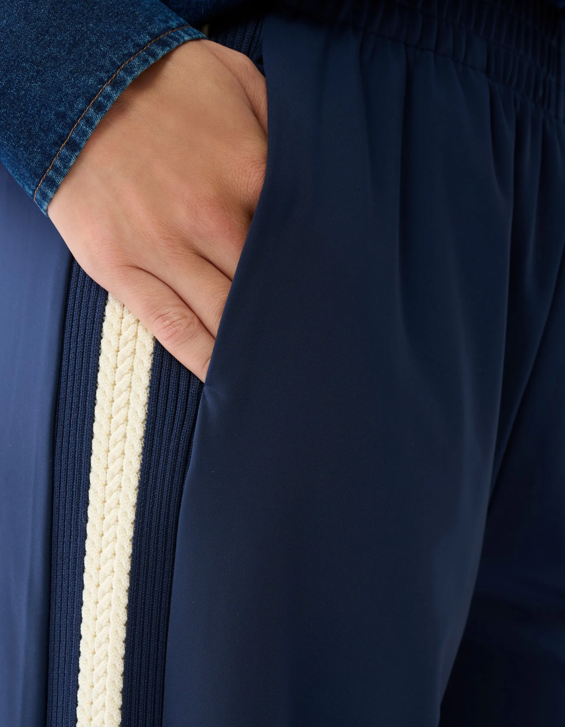 Shoeby Travel Tape Wide Leg Broek Donkerblauw By Mieke<DAMES Broeken