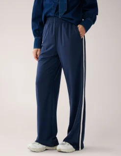 Shoeby Travel Tape Wide Leg Broek Donkerblauw By Mieke<DAMES Broeken