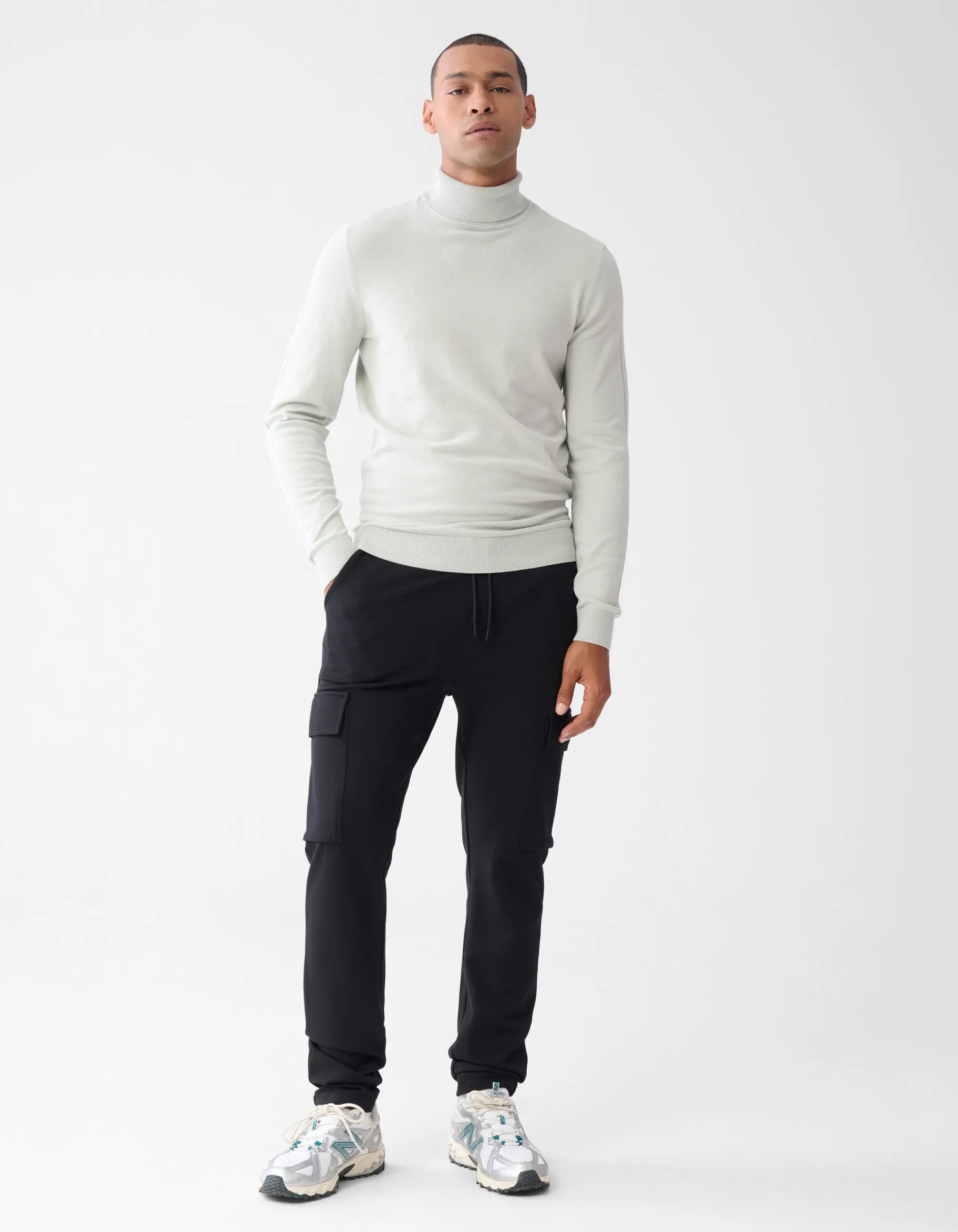 Shoeby Tricot Cargo Broek Zwart<Heren Broeken