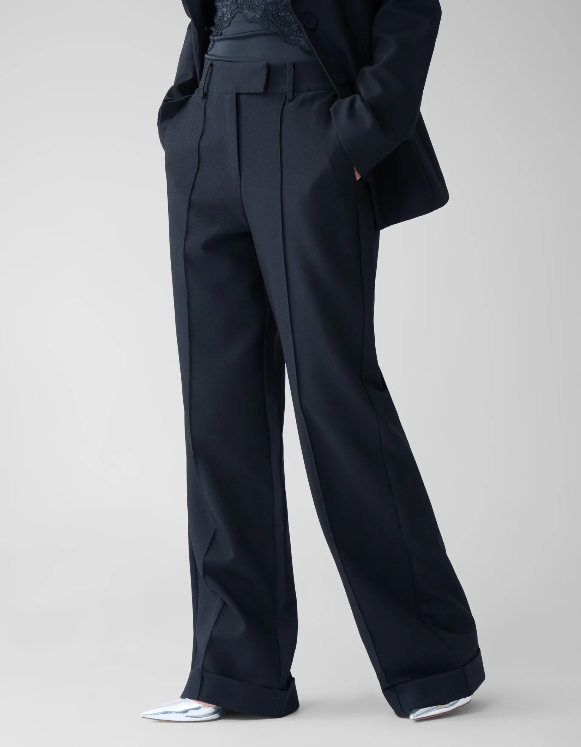 Shoeby Turnup Pantalon Zwart By Fred<DAMES Broeken
