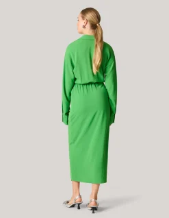 Shoeby Twist Midi Jurk Groen<DAMES Jurken