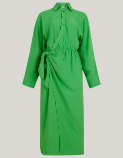 Shoeby Twist Midi Jurk Groen<DAMES Jurken