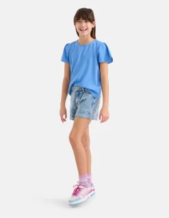 Shoeby Twist Top Blauw< Tops Korte Mouw