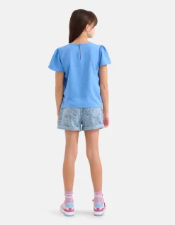 Shoeby Twist Top Blauw< Tops Korte Mouw