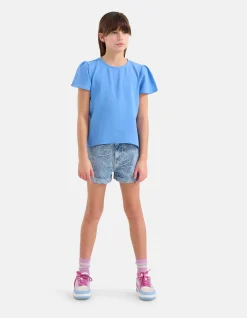 Shoeby Twist Top Blauw< Tops Korte Mouw