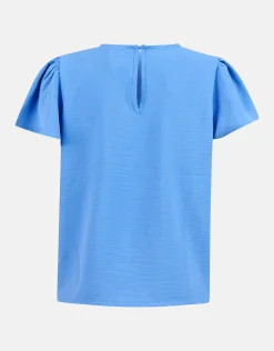 Shoeby Twist Top Blauw< Tops Korte Mouw