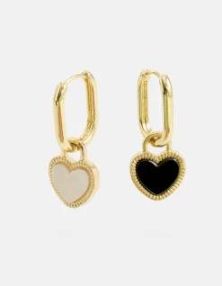Shoeby Two Colored Heart Oorbellen Goud<DAMES Sieraden