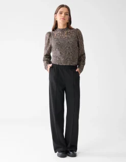 Shoeby Two Tone Kanten Top Bruin<DAMES Tops