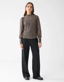 Shoeby Two Tone Kanten Top Bruin<DAMES Tops