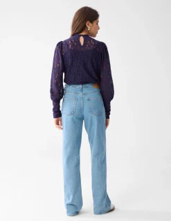 Shoeby Two Tone Kanten Top Donkerpaars<DAMES Tops