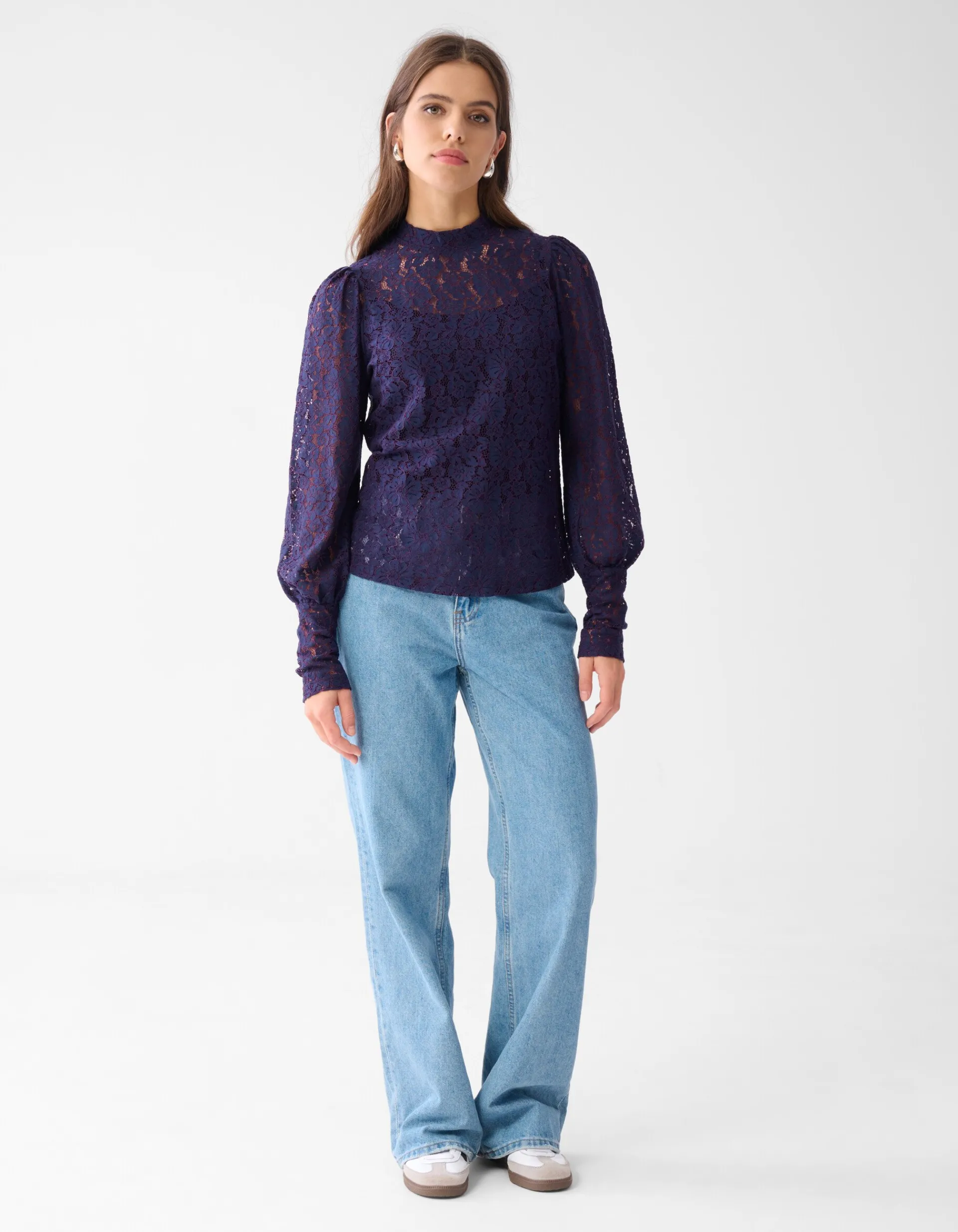 Shoeby Two Tone Kanten Top Donkerpaars<DAMES Tops