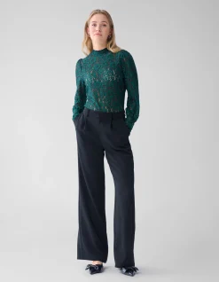 Shoeby Two Tone Kanten Top Donkergroen<DAMES Tops