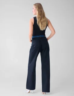Shoeby Two Tone Wide Leg Fit Jeans Donkerblauw<DAMES Jeans