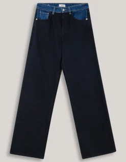 Shoeby Two Tone Wide Leg Fit Jeans Donkerblauw<DAMES Jeans