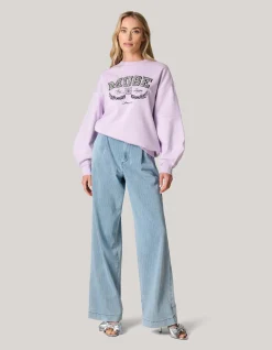 Shoeby Varsity Sweater Paars<DAMES Truien En Sweaters