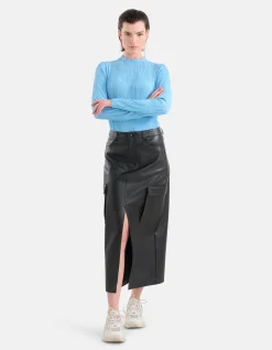 Shoeby Vegan Leren Cargo Rok Zwart<DAMES Rokken