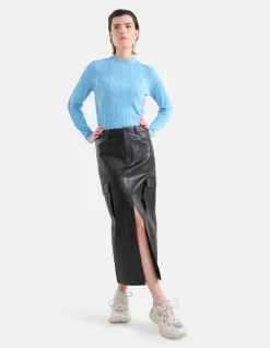 Shoeby Vegan Leren Cargo Rok Zwart<DAMES Rokken