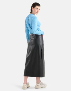 Shoeby Vegan Leren Cargo Rok Zwart<DAMES Rokken