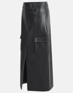 Shoeby Vegan Leren Cargo Rok Zwart<DAMES Rokken