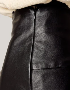 Shoeby Vegan Leren Midi Rok Zwart<DAMES Rokken