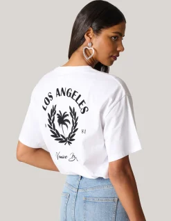 Shoeby Velvet Artwork T-Shirt Wit<DAMES T-Shirts
