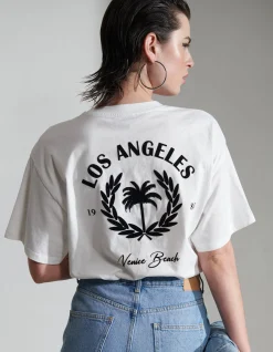 Shoeby Velvet Artwork T-Shirt Wit<DAMES T-Shirts