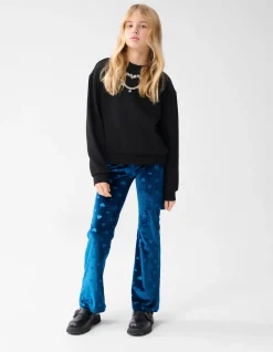 Shoeby Velvet Heart Flared Legging Blauw< Broeken