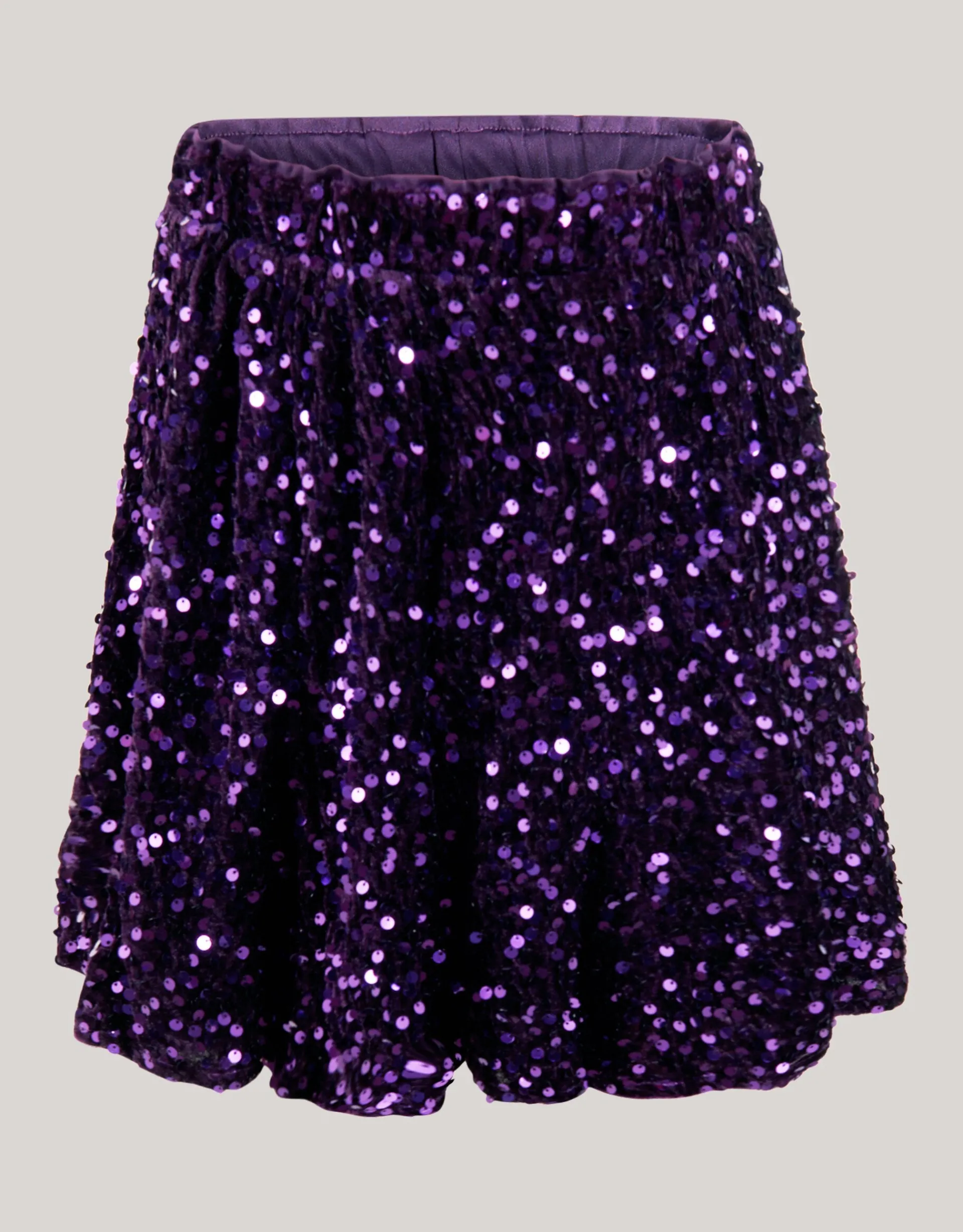 Shoeby Velvet Pailletten Mini Rok Paars< Rokken