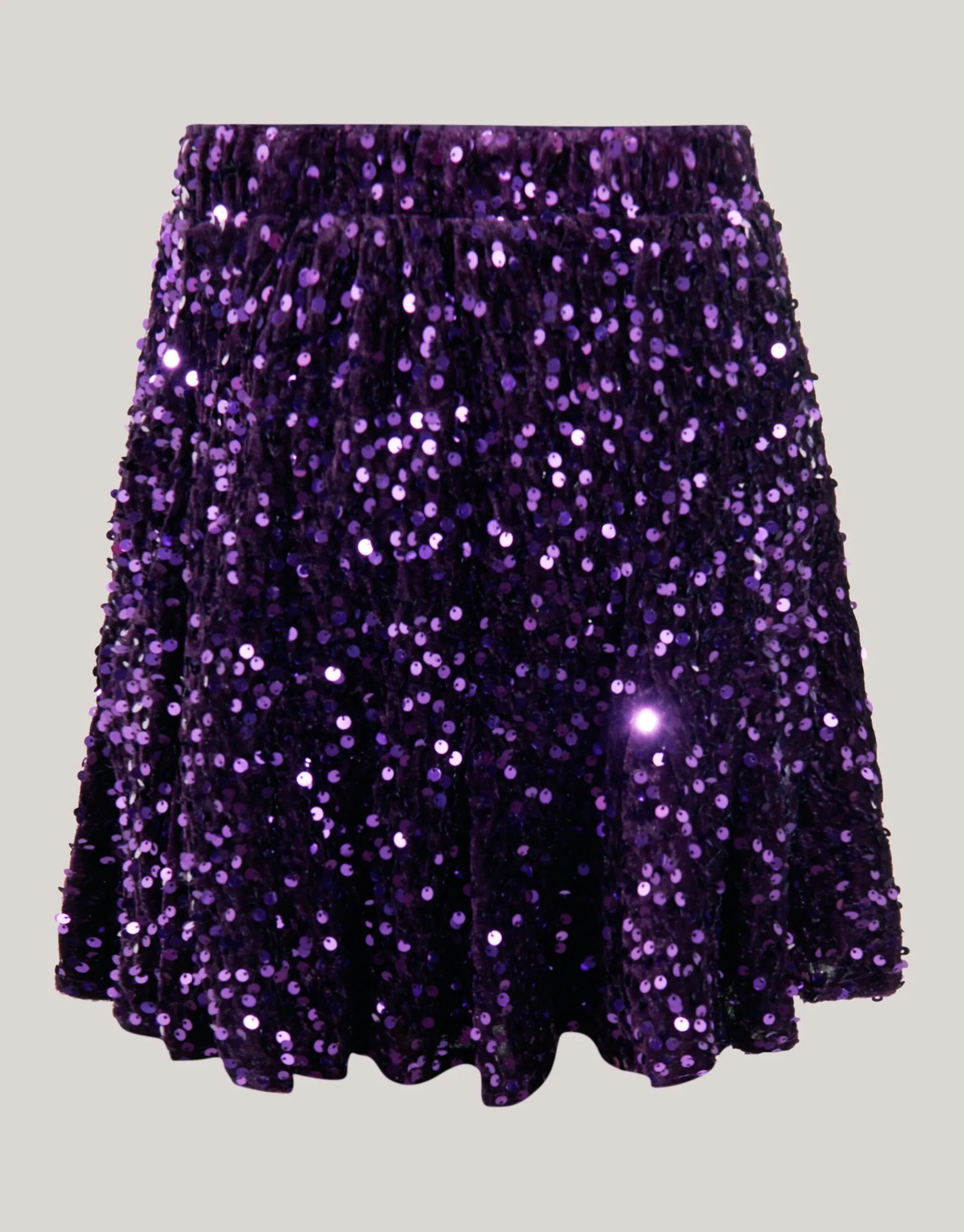 Shoeby Velvet Pailletten Mini Rok Paars< Rokken