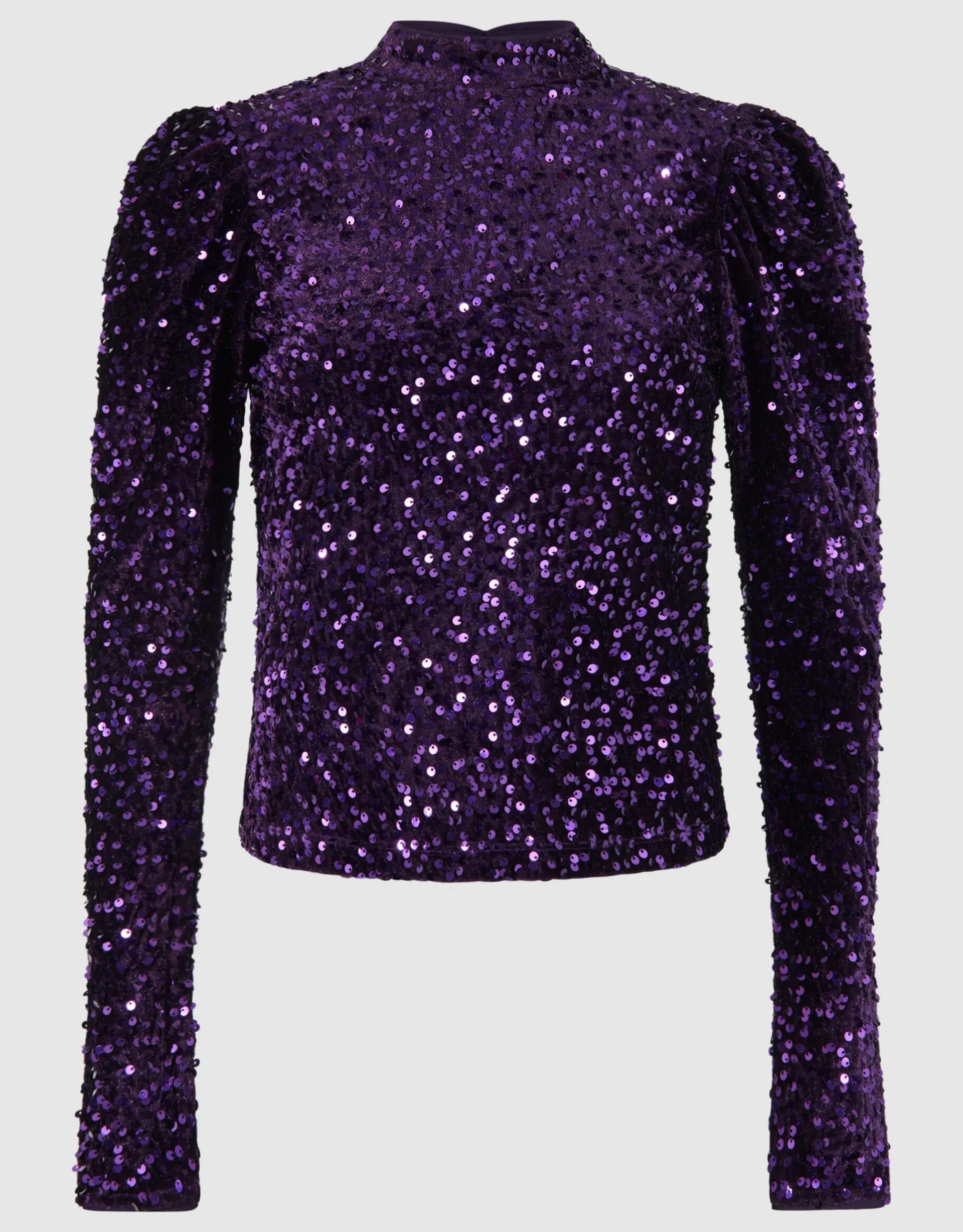 Shoeby Velvet Pailletten Top Donkerpaars<DAMES Tops