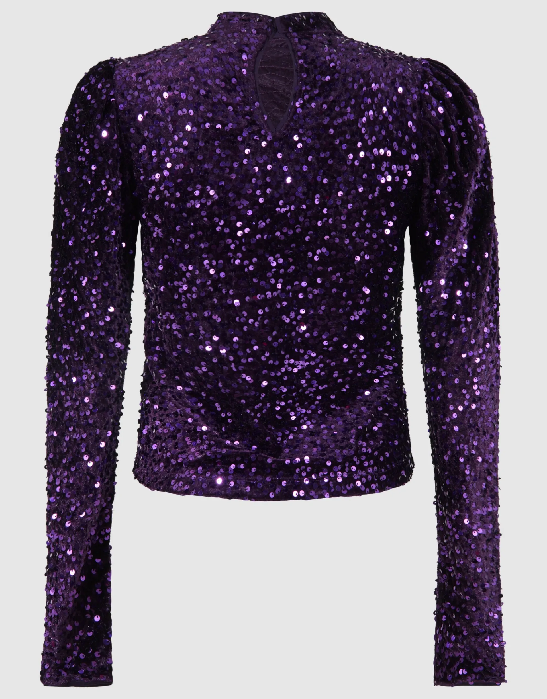 Shoeby Velvet Pailletten Top Donkerpaars<DAMES Tops